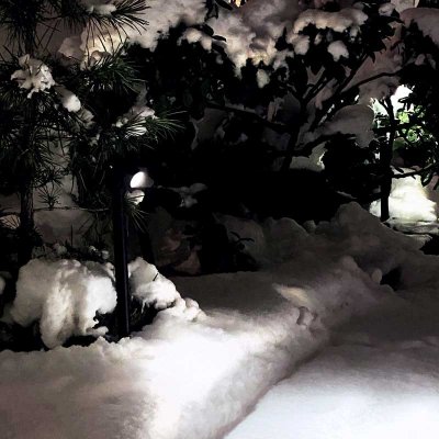 lightson luna 65 mörkgrå ledbelysning i snö