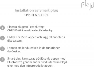 Manual till Plejd SPD-01 Svenska