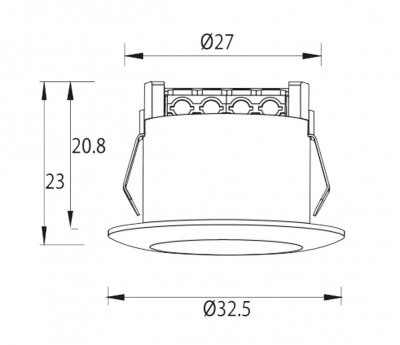 måttskiss Q-32MW-10 minidownlight 7340123803250
