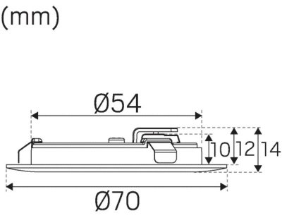 måttskiss downlight thin g2 från hide-a-light millimeter