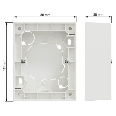 måttskiss elko one förhöjningsram vägguttag renvit eko50032 7020160500328