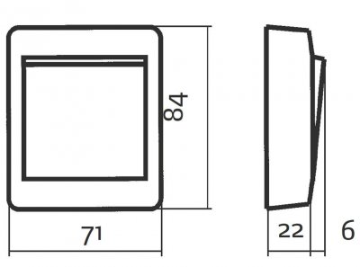 måttskiss elko utanpåliggande strömbrytare