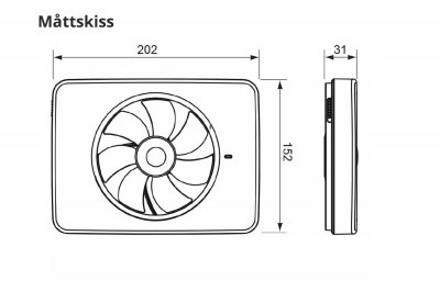 måttskiss vit Fresh Intellivent P drawing