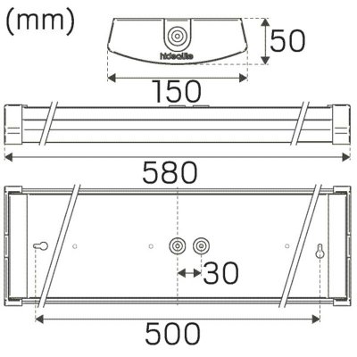 måttskiss hide-a-lite liteline basic ip44 600S