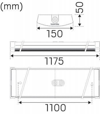 måttskiss hide-a-lite liteline g2 ip44 1200