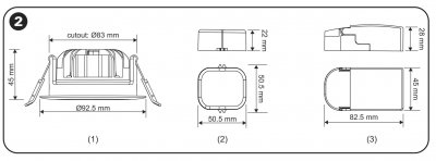 måttskiss instruktionsblad Exxact Downlight