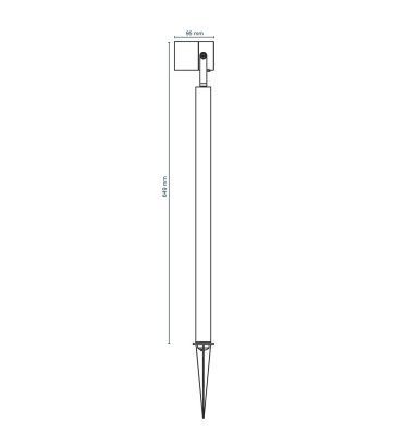 måttskiss lightson luna 65 svart luna 65 mörkgrå 65cm 5W LED 7340110602101