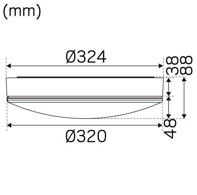 måttskiss 324x88mm hide a lite moon basic e27 320 IP44