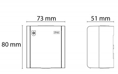 mattskiss och dimensioner 80x73x51mm for sg svart utomhusuttag ip44 1892022