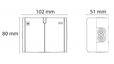 mattskiss och dimensioner 102x80x51mm for sg svart utomhusuttag ip44 1892024