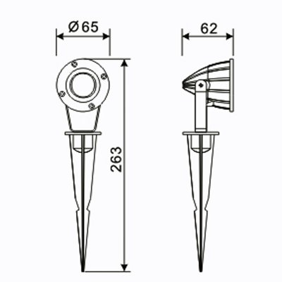 measerments luminus 5w dark grey from lightson sweden