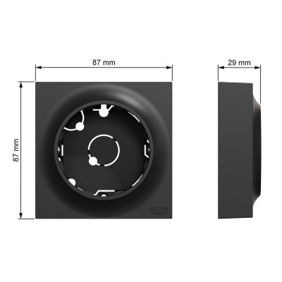 measurments 1-fack förhöjningsram låg svart eko50021 7020161500211