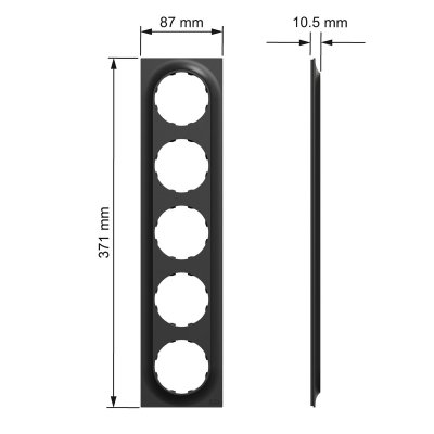 measurments elko one komb-ram 5-f-svart eko50009 7020160500090