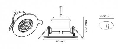 Nano Tilt IP65 måttskiss linedrawing