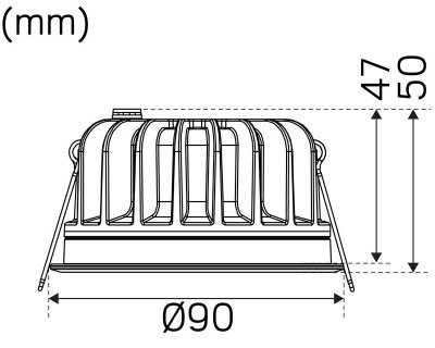 Optic deep downlight vit måttskiss
