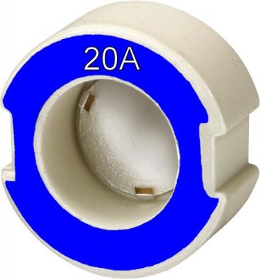 Passdel D II, 20 A, Blå