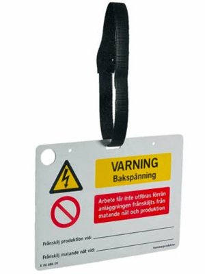 Plastskylt Bakspänning Arbete A6 7330069007713