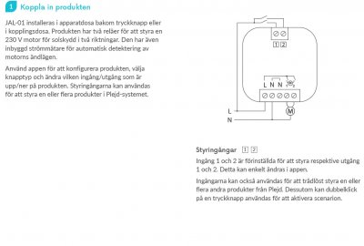 Plejd manual JAL-01 Jalusibrytare