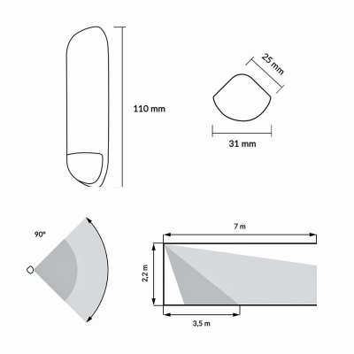 plejd rörelsevakt wms-01 sensor måttskiss