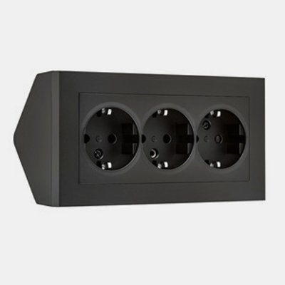 sg hörnuttag 3-vägs svart ip21 komplett hörnbox ean 7021987764115