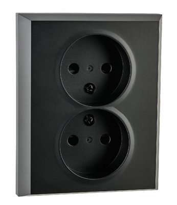 sg install vägguttag 2-vägs svart ojordad 77101 7021987710112 1892374