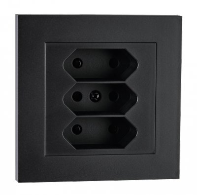 sg install vägguttag infällt svart 3-vägs euro x3 021987703114