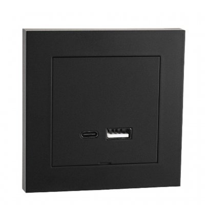 SG USB laddare A+C svart 3A vägguttag 7021987704111