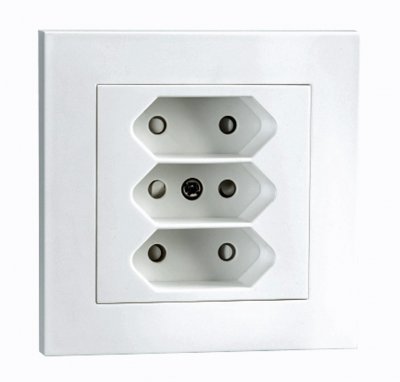 sg vägguttag euro x3 vit infällt 16A/250V 7021987703015 sg install