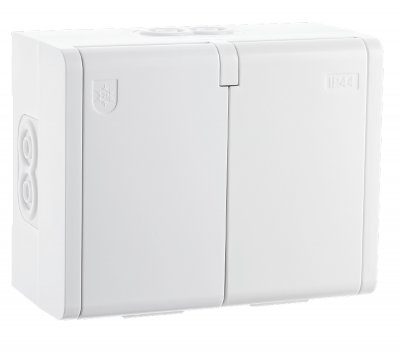 sg vägguttag ip44 vit ral 9003 utomhus 7021987755014