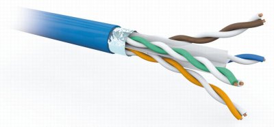 Skärmad nätverkskabel kat6 F-UTP PE isolerade solida ledare AWG24