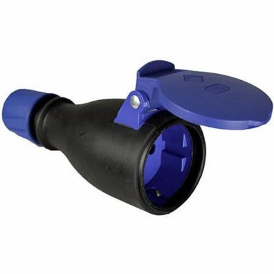 Skarvuttag schuko med kabelsforskruvning IP54 16A