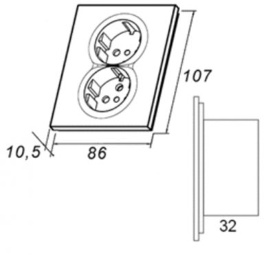 skiss-Elko Plus Ocean Plastic 2-vägsuttag Lågt 1848086