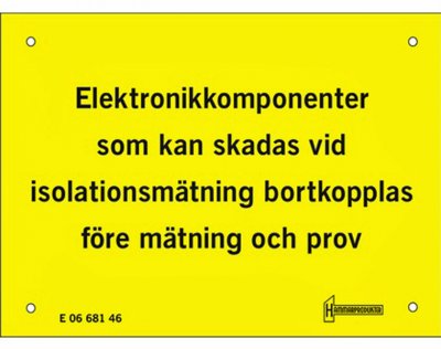 Skylt Elektronikkomponenter A6 aluminium he01 7330069003999