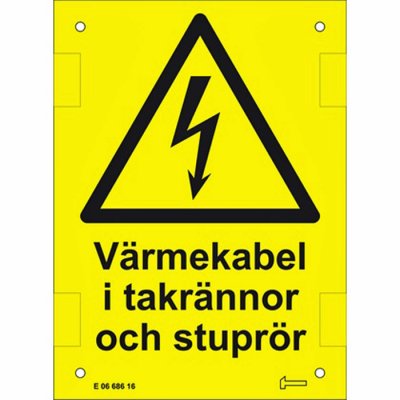 skylt värmekabel i takrännor och stuprör v0105067 7330069007751