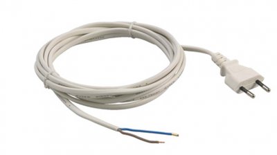 sladdställ utan jord 2x0,75 vit