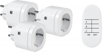 smart plug eluttag vit 3 pack fjärrkontroll