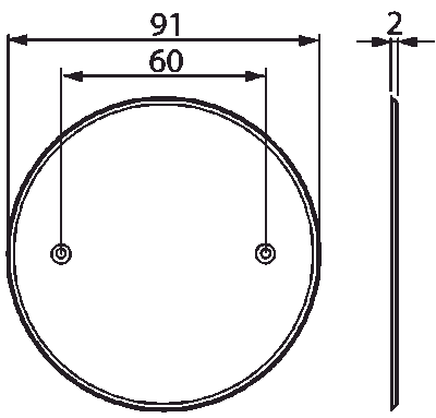 Doslock till apparatdosa måttsatt i millimeter