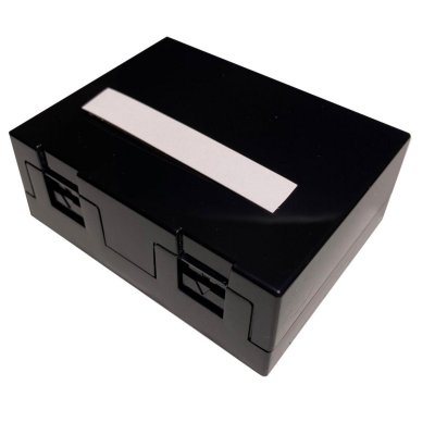 eurolan uttagsbox 2xkeystone svart utanpaliggande 12b-04-02bl-2 art 5100302