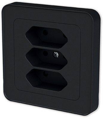 svart euro x3 vägguttag designx