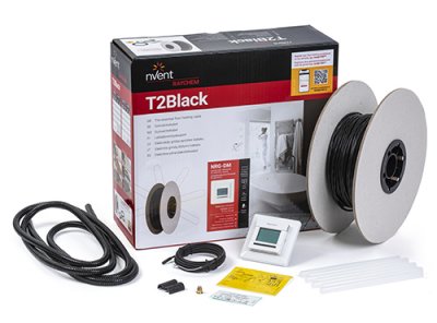 T2Black-12 Golvvärmekabel med termostat