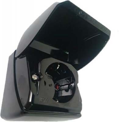 Uttag 1-vägs Admiral, med skruvanslutning 16A 250V IP44. Svart.jpg