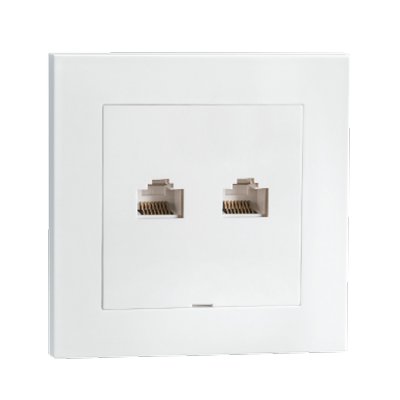 vitt datauttag 2xrj45 cat6 sg-install