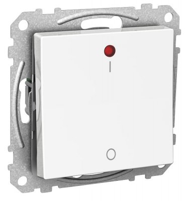 WDE002162 Exxact kontrollströmställare 2-pol med LED indikering Vit