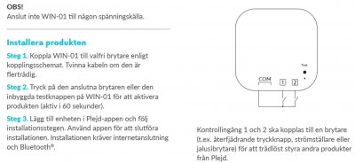 win-01 manual Plejd Knappingång 7330018011785